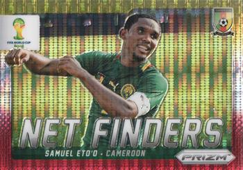 2014 Panini Prizm FIFA World Cup Brazil - Net Finders Prizms Yellow and Red Pulsar #6 Samuel Eto'o Front