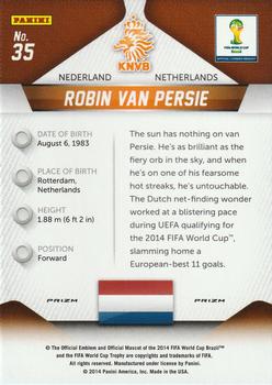 2014 Panini Prizm FIFA World Cup Brazil - Prizms #35 Robin van Persie Back