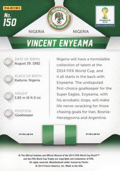 2014 Panini Prizm FIFA World Cup Brazil - Prizms #150 Vincent Enyeama Back