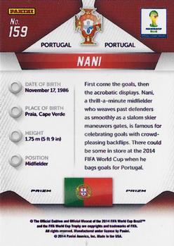 2014 Panini Prizm FIFA World Cup Brazil - Prizms #159 Nani Back