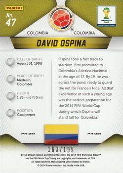2014 Panini Prizm FIFA World Cup Brazil - Prizms Blue #47 David Ospina Back
