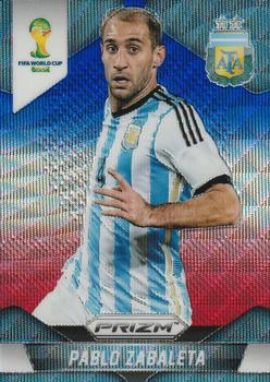2014 Panini Prizm FIFA World Cup Brazil - Prizms Blue and Red Blue Wave #7 Pablo Zabaleta Front