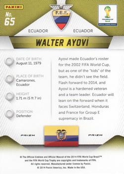 2014 Panini Prizm FIFA World Cup Brazil - Prizms Blue and Red Blue Wave #65 Walter Ayovi Back