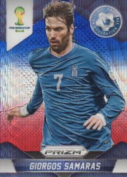 2014 Panini Prizm FIFA World Cup Brazil - Prizms Blue and Red Blue Wave #103 Giorgos Samaras Front