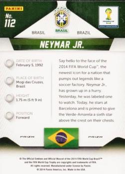 2014 Panini Prizm FIFA World Cup Brazil - Prizms Blue and Red Blue Wave #112 Neymar Jr. Back