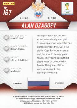2014 Panini Prizm FIFA World Cup Brazil - Prizms Blue and Red Blue Wave #167 Alan Dzagoev Back