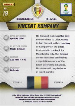2014 Panini Prizm FIFA World Cup Brazil - Prizms Blue and Red Blue Wave #19 Vincent Kompany Back