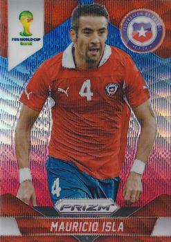 2014 Panini Prizm FIFA World Cup Brazil - Prizms Blue and Red Blue Wave #42 Mauricio Isla Front