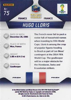 2014 Panini Prizm FIFA World Cup Brazil - Prizms Blue and Red Blue Wave #75 Hugo Lloris Back
