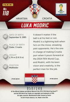 2014 Panini Prizm FIFA World Cup Brazil - Prizms Red #118 Luka Modric Back