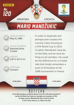 2014 Panini Prizm FIFA World Cup Brazil - Prizms Red #120 Mario Mandzukic Back