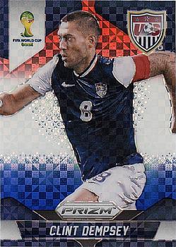 2014 Panini Prizm FIFA World Cup Brazil - Prizms Red, White and Blue Power Plaid #69 Clint Dempsey Front