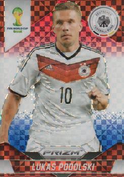 2014 Panini Prizm FIFA World Cup Brazil - Prizms Red, White and Blue Power Plaid #92 Lukas Podolski Front