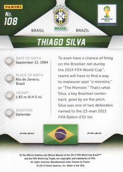 2014 Panini Prizm FIFA World Cup Brazil - Prizms Red, White and Blue Power Plaid #108 Thiago Silva Back