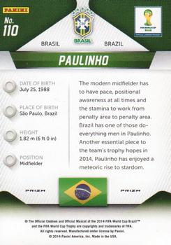 2014 Panini Prizm FIFA World Cup Brazil - Prizms Red, White and Blue Power Plaid #110 Paulinho Back