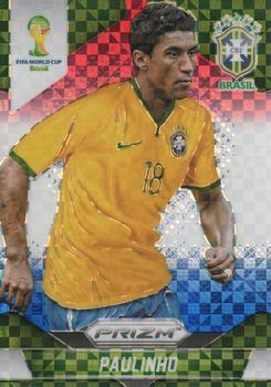 2014 Panini Prizm FIFA World Cup Brazil - Prizms Red, White and Blue Power Plaid #110 Paulinho Front