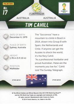 2014 Panini Prizm FIFA World Cup Brazil - Prizms Yellow and Red Pulsar #17 Tim Cahill Back