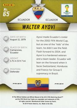 2014 Panini Prizm FIFA World Cup Brazil - Prizms Yellow and Red Pulsar #65 Walter Ayovi Back