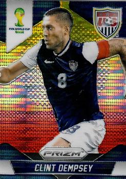 2014 Panini Prizm FIFA World Cup Brazil - Prizms Yellow and Red Pulsar #69 Clint Dempsey Front