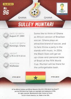 2014 Panini Prizm FIFA World Cup Brazil - Prizms Yellow and Red Pulsar #96 Sulley Muntari Back