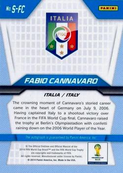 2014 Panini Prizm FIFA World Cup Brazil - Signatures #S-FC Fabio Cannavaro Back