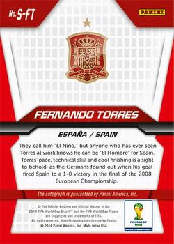 2014 Panini Prizm FIFA World Cup Brazil - Signatures #S-FT Fernando Torres Back