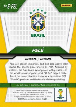 2014 Panini Prizm FIFA World Cup Brazil - Signatures #S-PEL Pele Back
