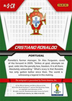 2014 Panini Prizm FIFA World Cup Brazil - Signatures #S-CR Cristiano Ronaldo Back