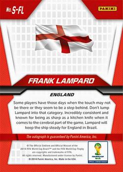 2014 Panini Prizm FIFA World Cup Brazil - Signatures #S-FL Frank Lampard Back