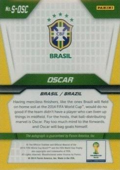 2014 Panini Prizm FIFA World Cup Brazil - Signatures #S-OSC Oscar Back