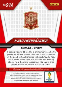 2014 Panini Prizm FIFA World Cup Brazil - Signatures #S-XA Xavi Hernandez Back