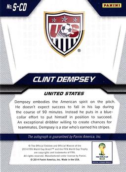 2014 Panini Prizm FIFA World Cup Brazil - Signatures #S-CD Clint Dempsey Back