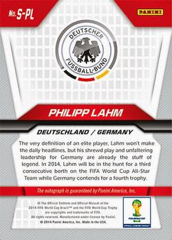 2014 Panini Prizm FIFA World Cup Brazil - Signatures #S-PL Philipp Lahm Back