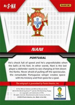 2014 Panini Prizm FIFA World Cup Brazil - Signatures #S-NA Nani Back