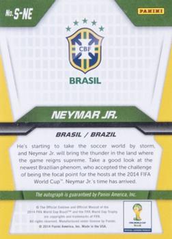 2014 Panini Prizm FIFA World Cup Brazil - Signatures #S-NE Neymar Jr. Back