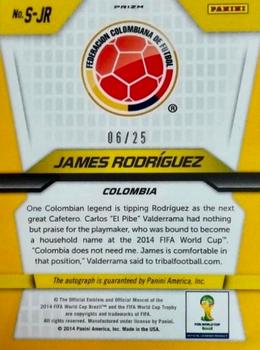 2014 Panini Prizm FIFA World Cup Brazil - Signatures Prizms #S-JR James Rodriguez Back