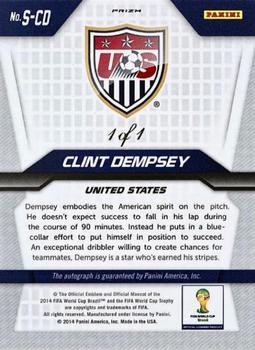 2014 Panini Prizm FIFA World Cup Brazil - Signatures Prizms Black #S-CD Clint Dempsey Back
