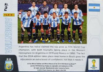 2014 Panini Prizm FIFA World Cup Brazil - Team Photos #2 Argentina Back