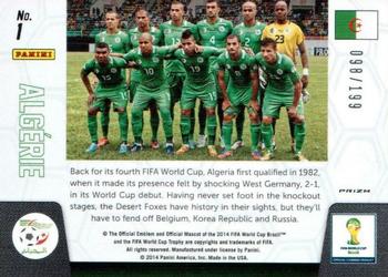 2014 Panini Prizm FIFA World Cup Brazil - Team Photos Prizms Blue #1 Algerie Back