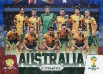 2014 Panini Prizm FIFA World Cup Brazil - Team Photos Prizms Blue and Red Blue Wave #3 Australia Front