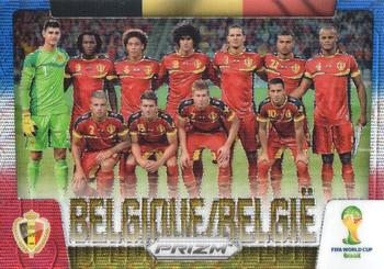 2014 Panini Prizm FIFA World Cup Brazil - Team Photos Prizms Blue and Red Blue Wave #4 Belgique/Belgie Front