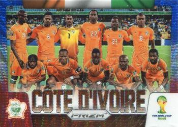 2014 Panini Prizm FIFA World Cup Brazil - Team Photos Prizms Blue and Red Blue Wave #11 Cote d'Ivoire Front