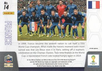 2014 Panini Prizm FIFA World Cup Brazil - Team Photos Prizms Blue and Red Blue Wave #14 France Back