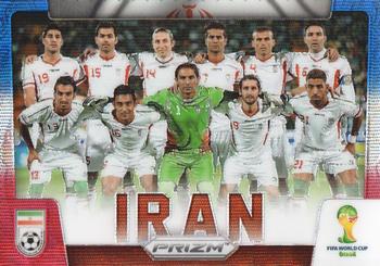 2014 Panini Prizm FIFA World Cup Brazil - Team Photos Prizms Blue and Red Blue Wave #21 Iran Front