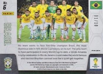 2014 Panini Prizm FIFA World Cup Brazil - Team Photos Prizms Gold #6 Brasil Back