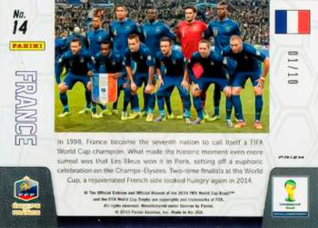 2014 Panini Prizm FIFA World Cup Brazil - Team Photos Prizms Gold #14 France Back