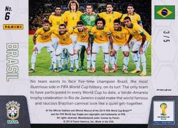 2014 Panini Prizm FIFA World Cup Brazil - Team Photos Prizms Gold Power #6 Brasil Back