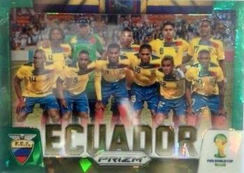 2014 Panini Prizm FIFA World Cup Brazil - Team Photos Prizms Green Crystal #12 Ecuador Front
