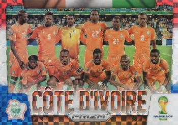 2014 Panini Prizm FIFA World Cup Brazil - Team Photos Prizms Red, White and Blue Power Plaid #11 Cote d'Ivoire Front