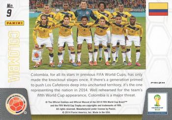 2014 Panini Prizm FIFA World Cup Brazil - Team Photos Prizms Yellow and Red Pulsar #9 Colombia Back